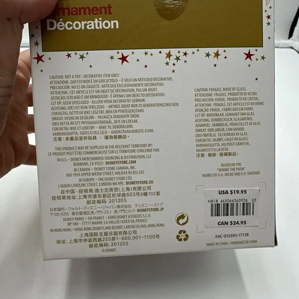 Disney Store Ornament Winnie The Pooh and Piglet Glass Drop Sketchbook 2017 - Picture 7 of 7